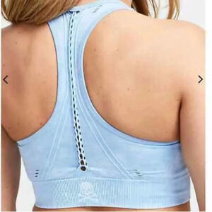 4/$25 SOUL BY SOULCYCLE Blue Seamless Braided-Back Sports Bra Sz S